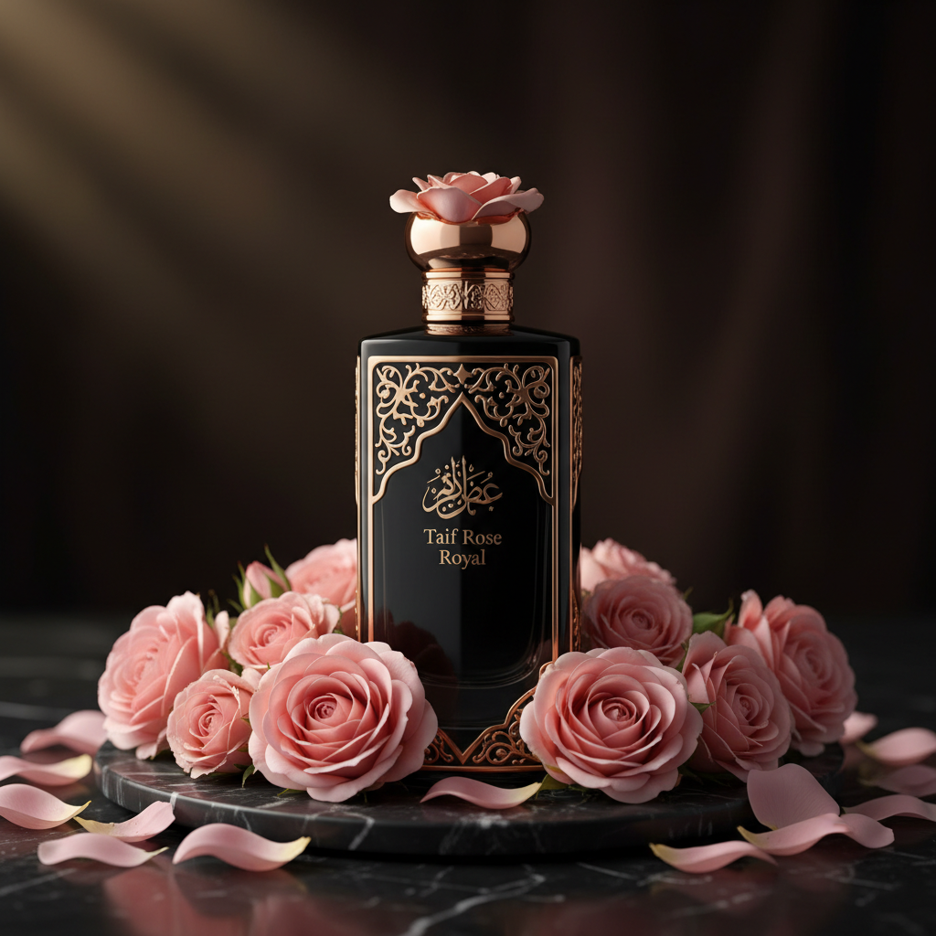 زجاجة عطر ورد الطائف الملكي من رونق العود