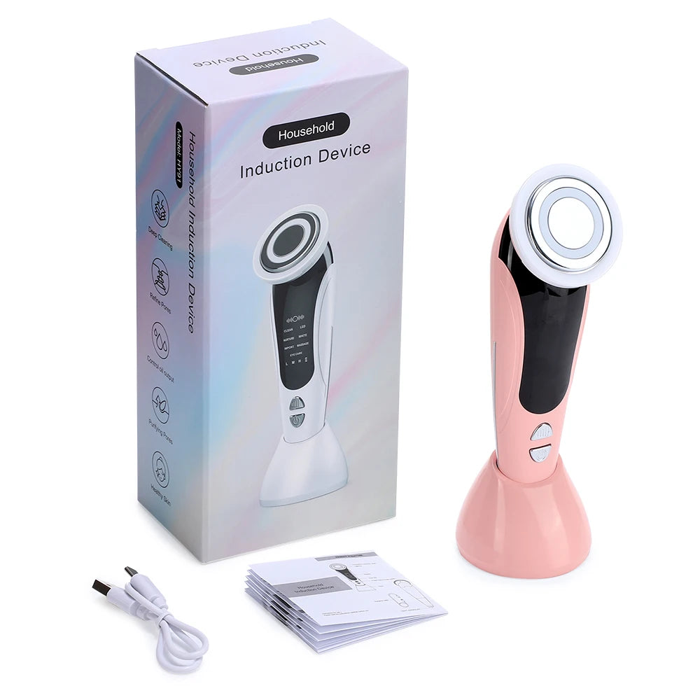 7-in-1 Red Light Therapy Face Massager - Microcurrent Lifting & Blackhead Remover Device