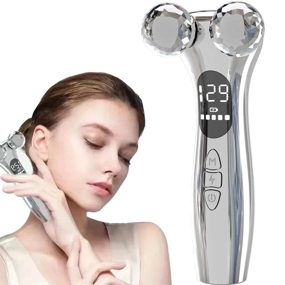4D Roller Facial Massager - EMS Face Lift & Skin Tightening Device
