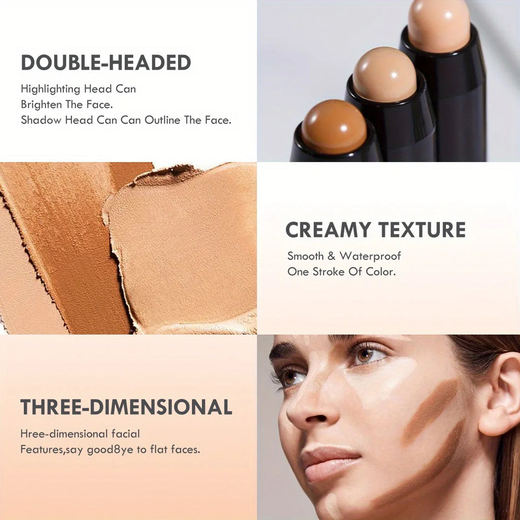 Professional Contouring Stick - Double-Ended Highlighter & Contour Duo