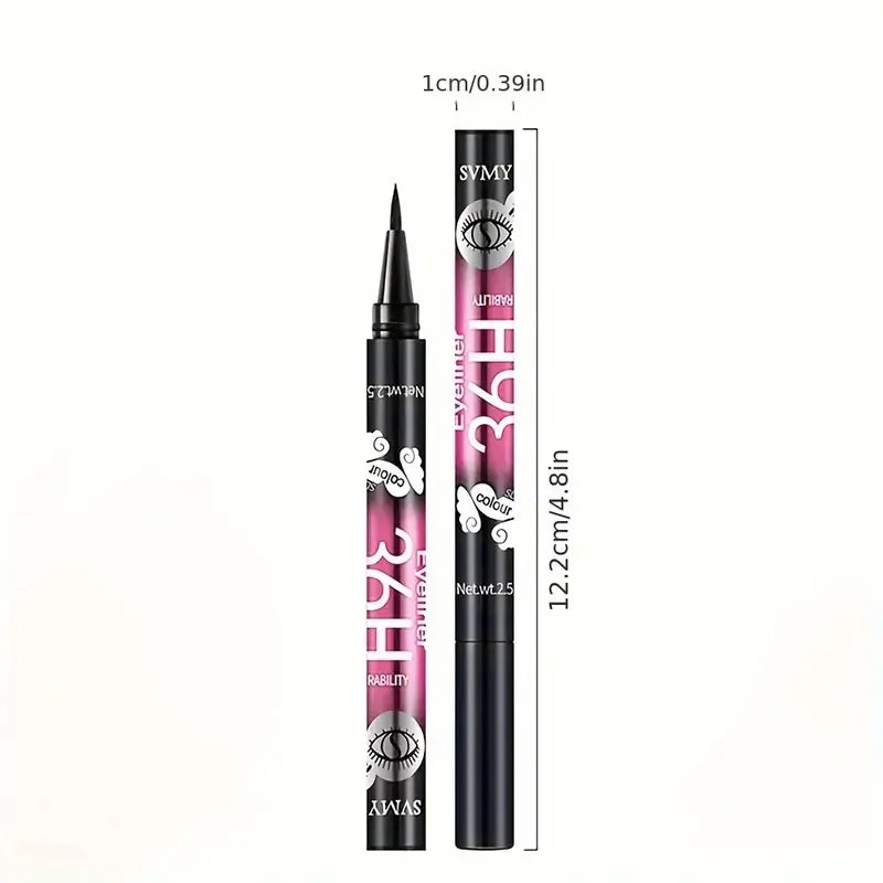 12-Pack Ultimate Black Liquid Eyeliner - Waterproof Long-Lasting