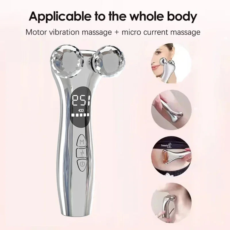 4D Roller Facial Massager - EMS Face Lift & Skin Tightening Device