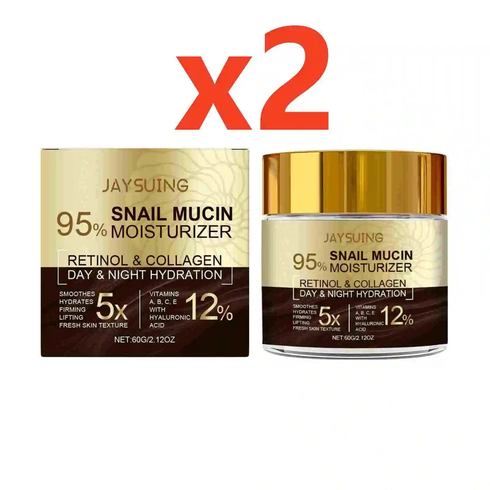 95% Snail Mucin Anti-Aging Cream - Collagen & Retinol Moisturizer