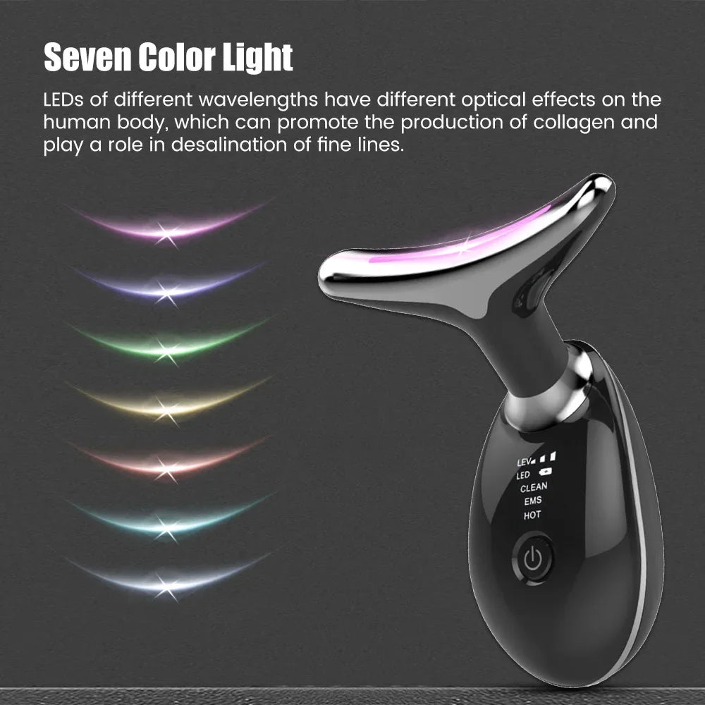 LED Face & Neck Lifting Massager - EMS Photon Anti-Wrinkle Device