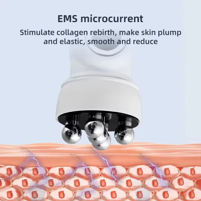 3-in-1 RF Heating EMS Facial Massager - 360° Roller for Lifting & Rejuvenation