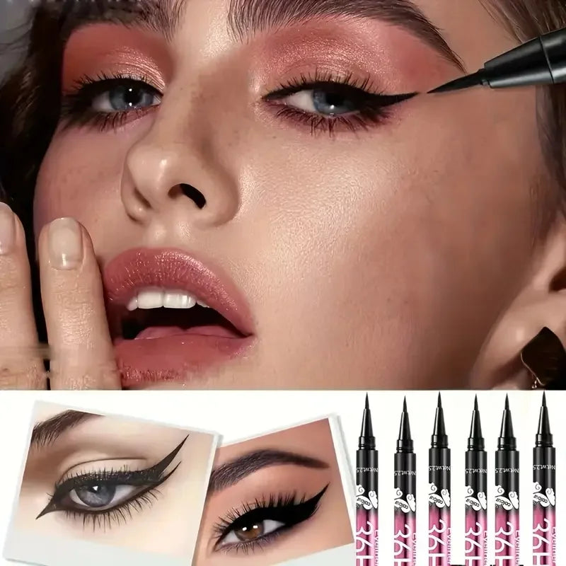 12-Pack Ultimate Black Liquid Eyeliner - Waterproof Long-Lasting