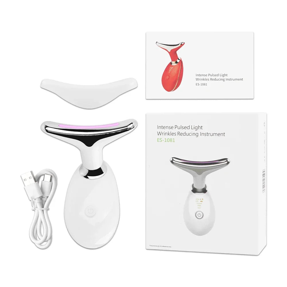 LED Face & Neck Lifting Massager - EMS Photon Anti-Wrinkle Device