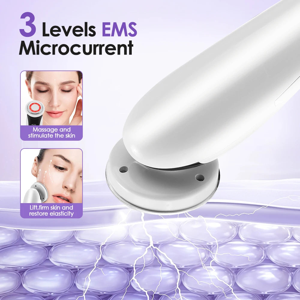 7-in-1 Red Light Therapy Face Massager - Microcurrent Lifting & Blackhead Remover Device