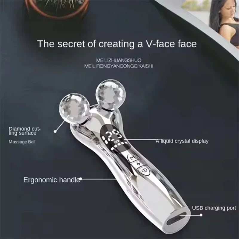 4D Roller Facial Massager - EMS Face Lift & Skin Tightening Device