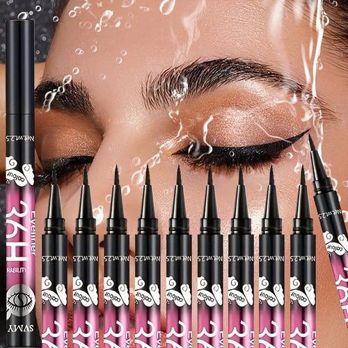 12-Pack Ultimate Black Liquid Eyeliner - Waterproof Long-Lasting
