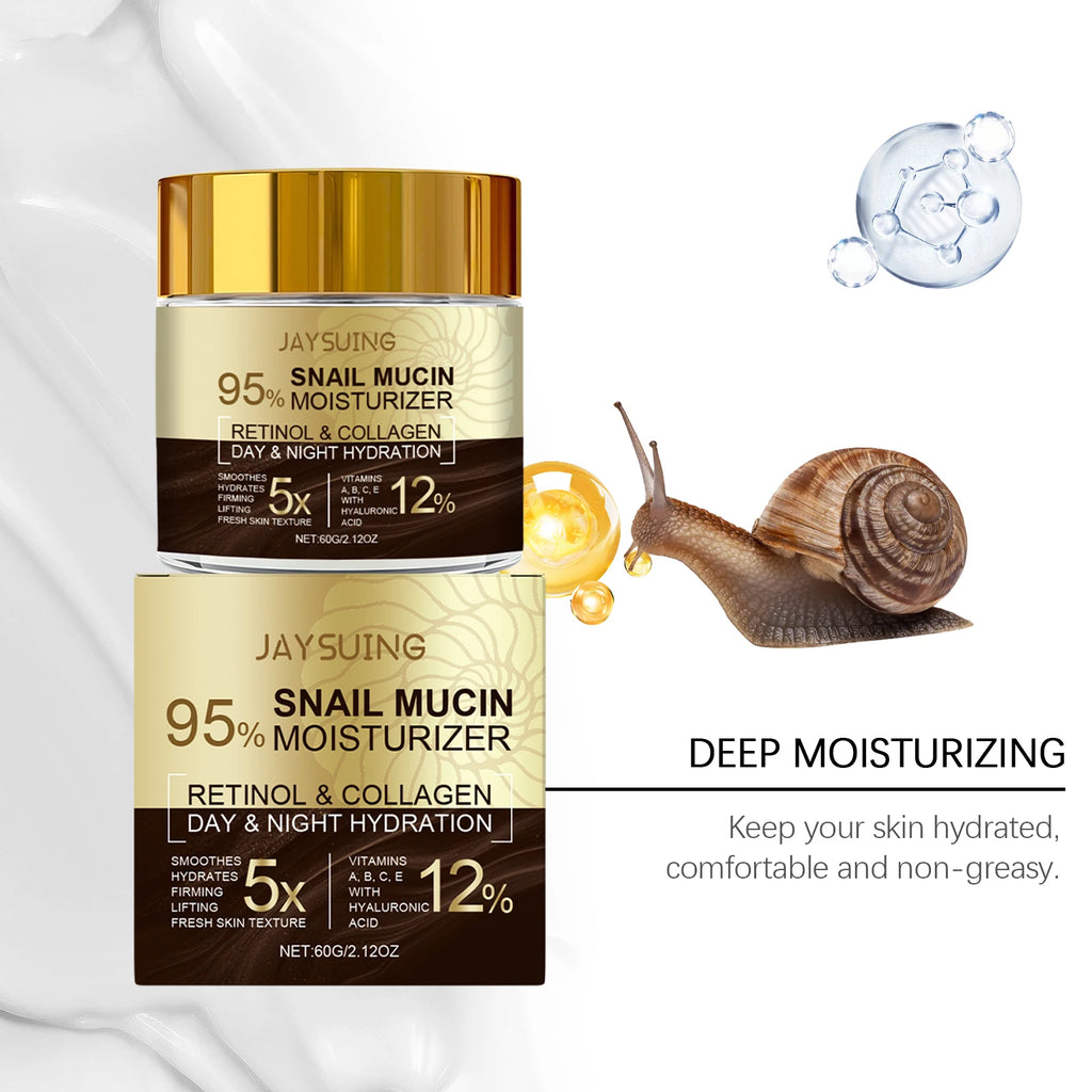 95% Snail Mucin Anti-Aging Cream - Collagen & Retinol Moisturizer