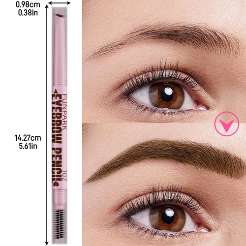 2-in-1 Eyebrow Pencil & Brush - Waterproof Long-Lasting Brow Definer