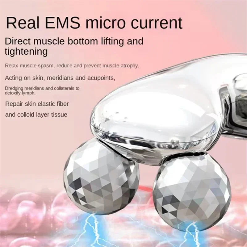 4D Roller Facial Massager - EMS Face Lift & Skin Tightening Device