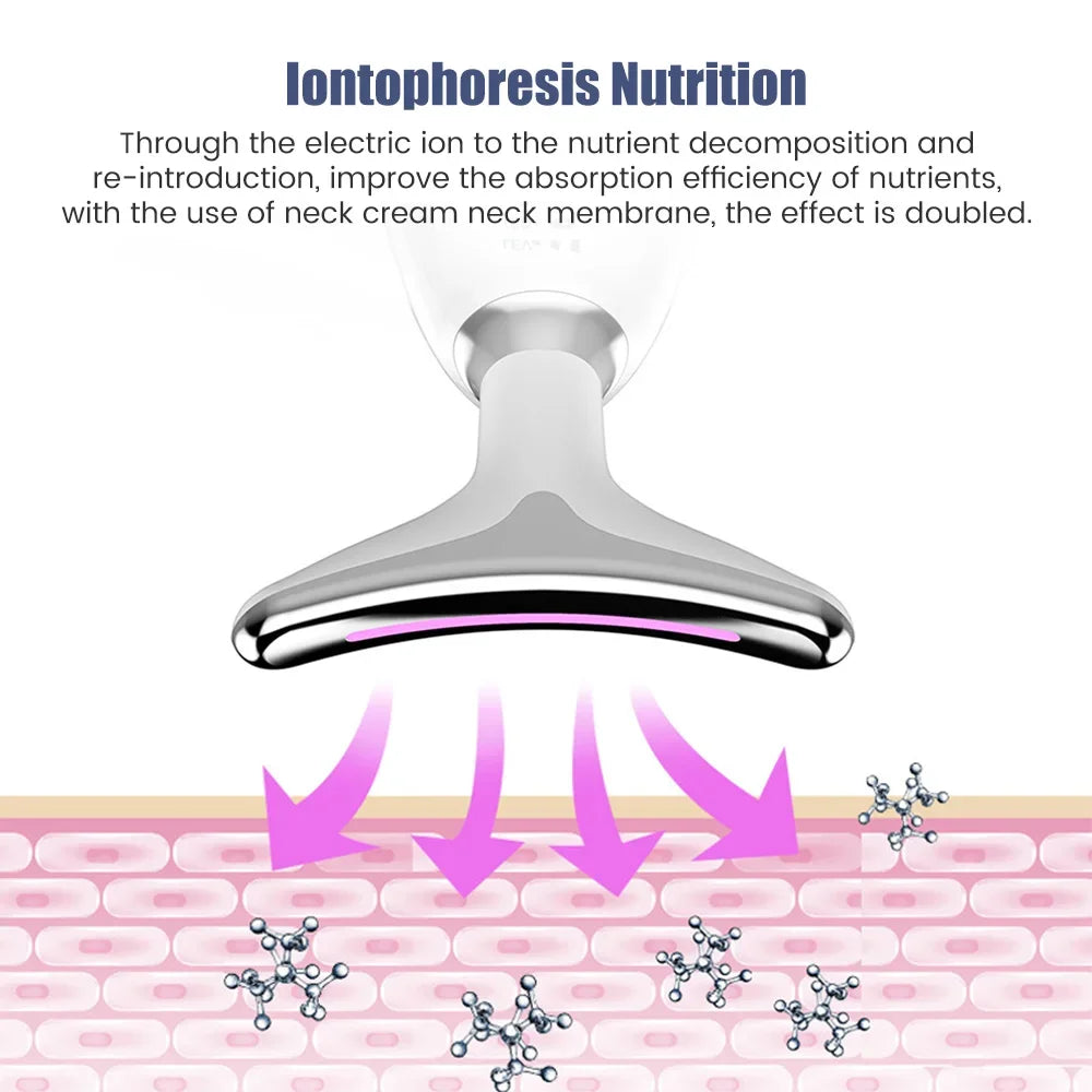 LED Face & Neck Lifting Massager - EMS Photon Anti-Wrinkle Device