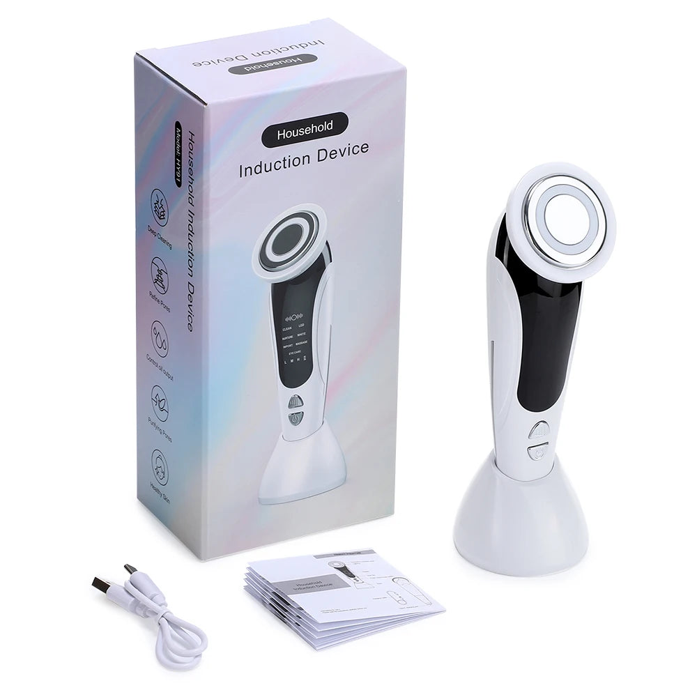7-in-1 Red Light Therapy Face Massager - Microcurrent Lifting & Blackhead Remover Device